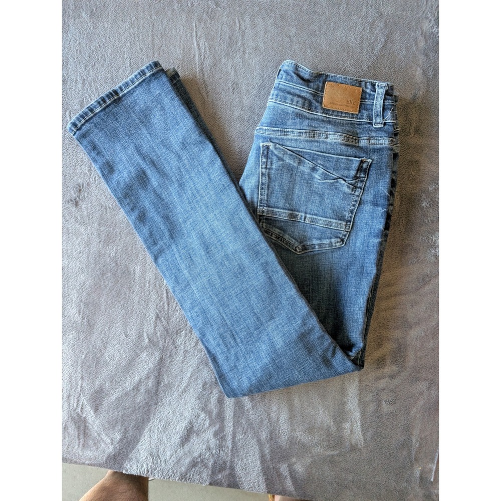 BKE Andi Slim Fit Mid Rise Straight Leg Jeans Blue Medium Wash 33x32
